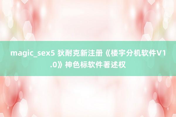 magic_sex5 狄耐克新注册《楼宇分机软件V1.0》神色标软件著述权