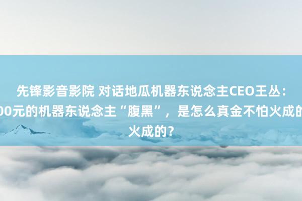 先锋影音影院 对话地瓜机器东说念主CEO王丛：500元的机器东说念主“腹黑”，是怎么真金不怕火成的？