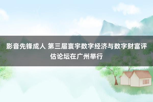 影音先锋成人 第三届寰宇数字经济与数字财富评估论坛在广州举行