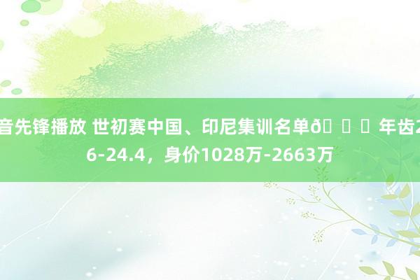 影音先锋播放 世初赛中国、印尼集训名单👇年齿28.6-24.4，身价1028万-2663万