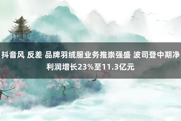 抖音风 反差 品牌羽绒服业务推崇强盛 波司登中期净利润增长23%至11.3亿元