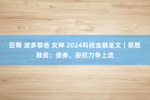 巨臀 波多黎各 女神 2024科技金融呈文｜获胜融资：债券、股权力争上流