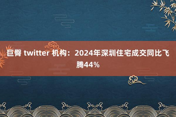 巨臀 twitter 机构：2024年深圳住宅成交同比飞腾44%