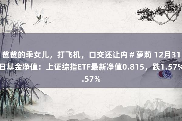 爸爸的乖女儿，打飞机，口交还让禸＃萝莉 12月31日基金净值：上证综指ETF最新净值0.815，跌1.57%