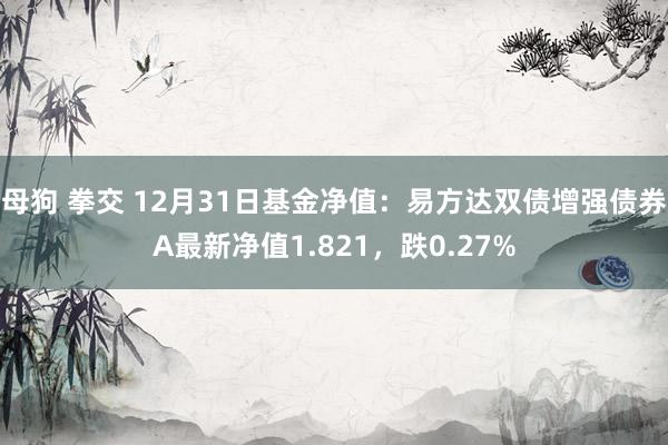 母狗 拳交 12月31日基金净值：易方达双债增强债券A最新净值1.821，跌0.27%