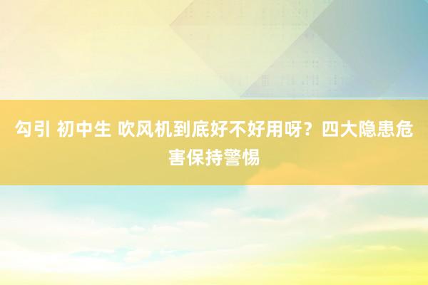 勾引 初中生 吹风机到底好不好用呀？四大隐患危害保持警惕