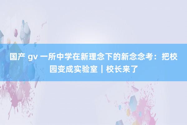 国产 gv 一所中学在新理念下的新念念考：把校园变成实验室｜