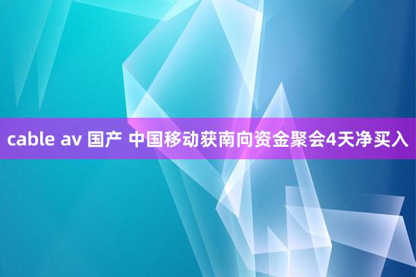 cable av 国产 中国移动获南向资金聚会4天净买入