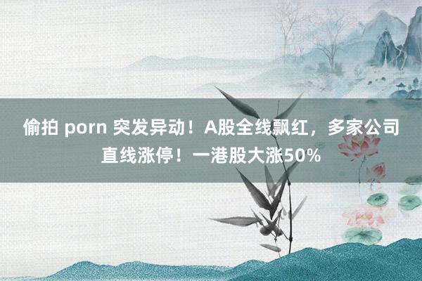 偷拍 porn 突发异动！A股全线飘红，多家公司直线涨停！一