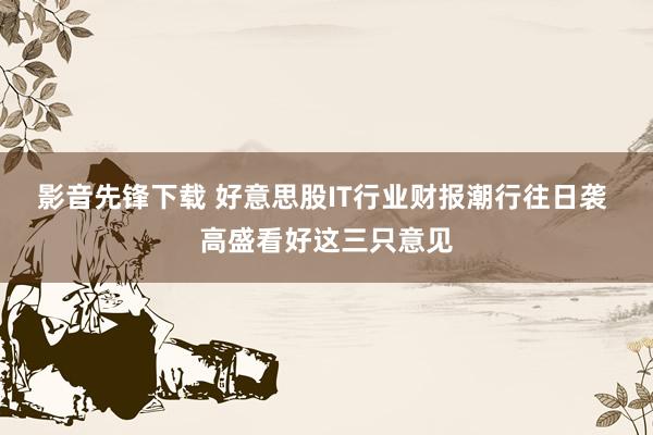 影音先锋下载 好意思股IT行业财报潮行往日袭 高盛看好这三只